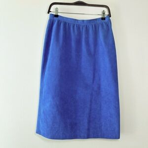 Vintage Ed Behan’s Tweed Shop Women’s Blue Faux Suede Straight Midi Skirt
